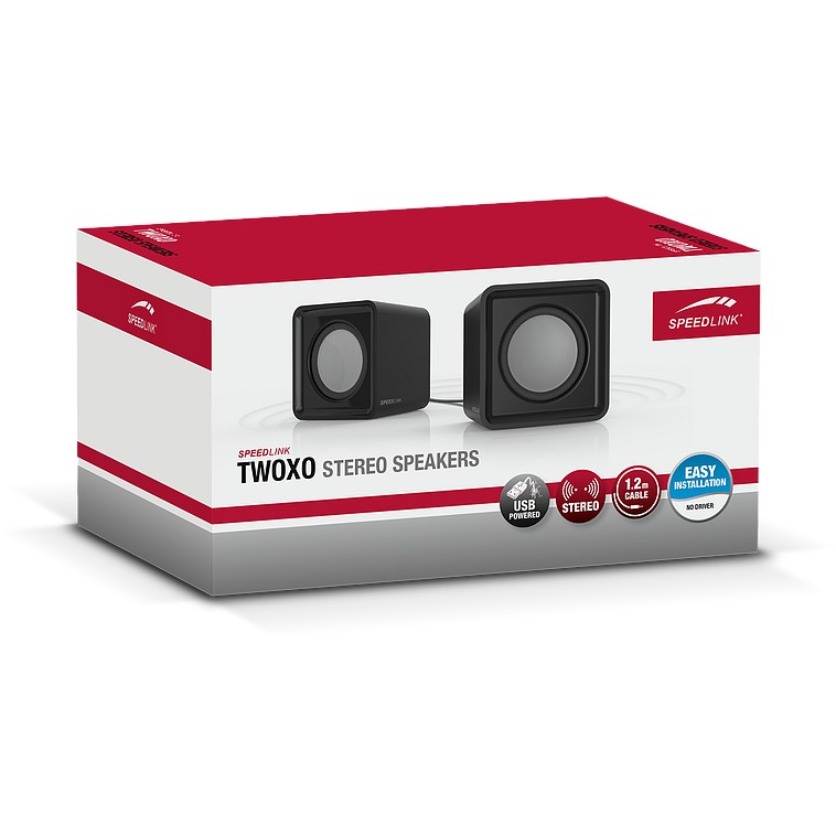 Speedlink Lautsprecher TWOXO, Stereo, schwarz retail