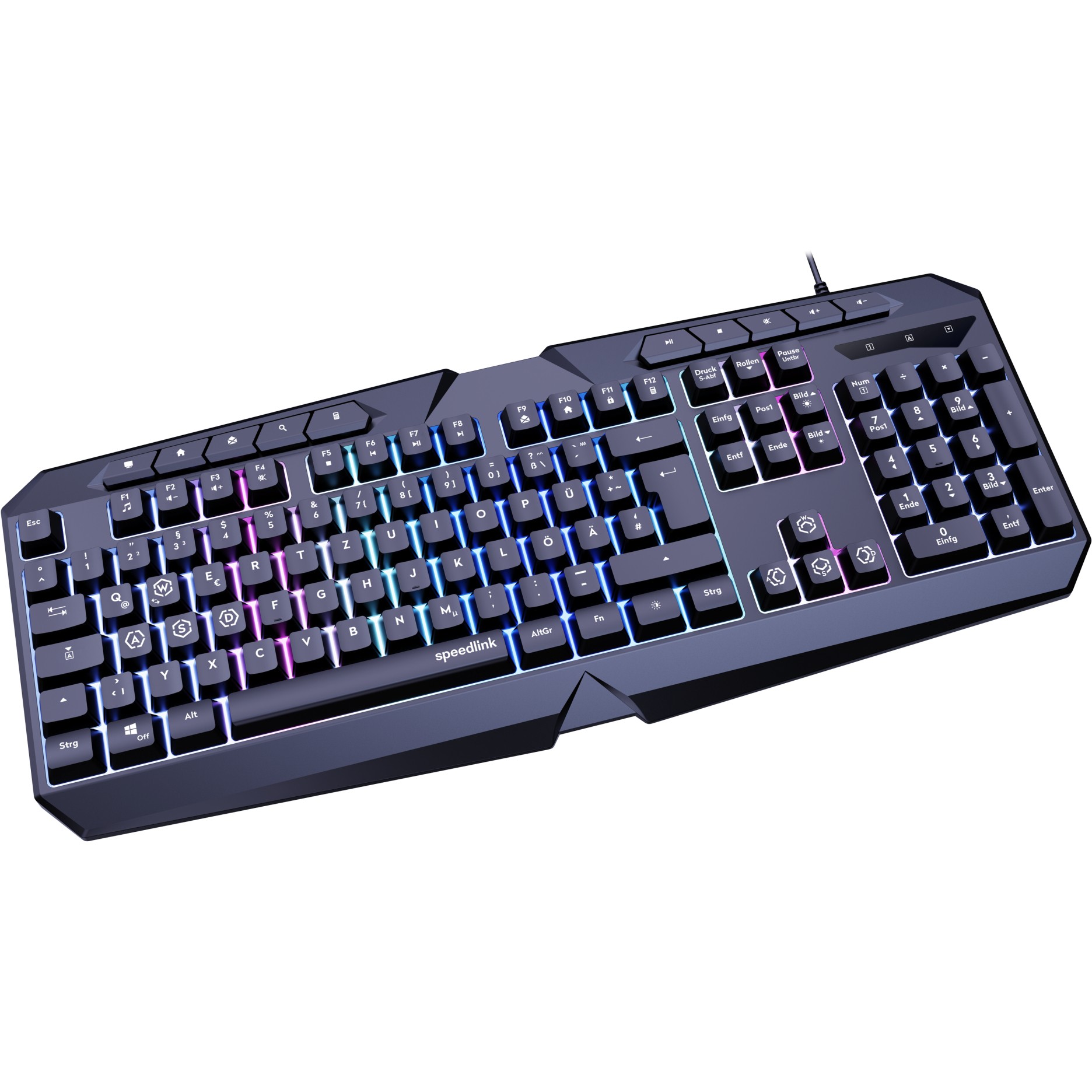 Speedlink Gaming Tastatur LUDICIUM, RGB Rainbow, schwarz retail