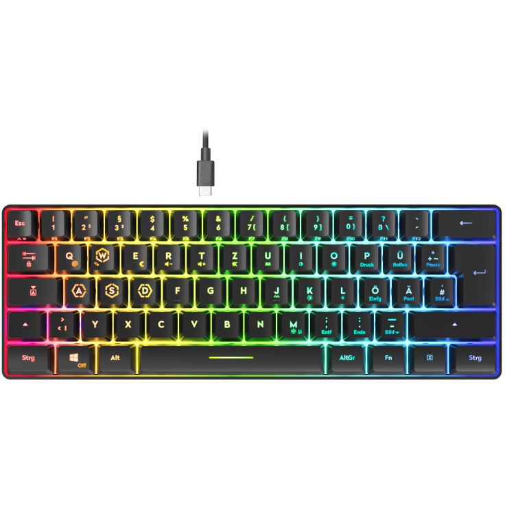 Speedlink Gaming Tastatur LETOS RGB, 60% Keyboard, schwarz retail