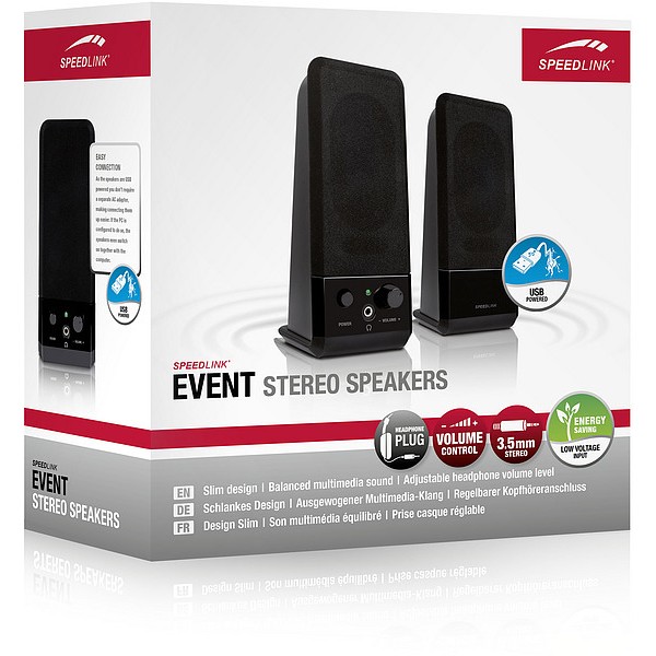 Speedlink Lautsprecher EVENT, Stereo, schwarz retail
