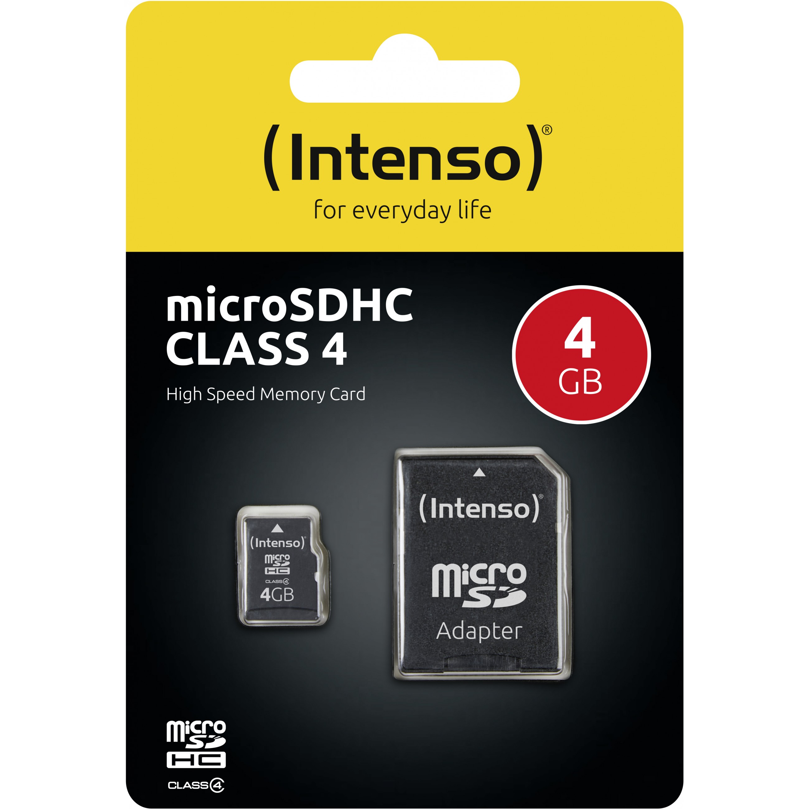 SD MicroSD Card  4GB Intenso inkl. SD Adapter