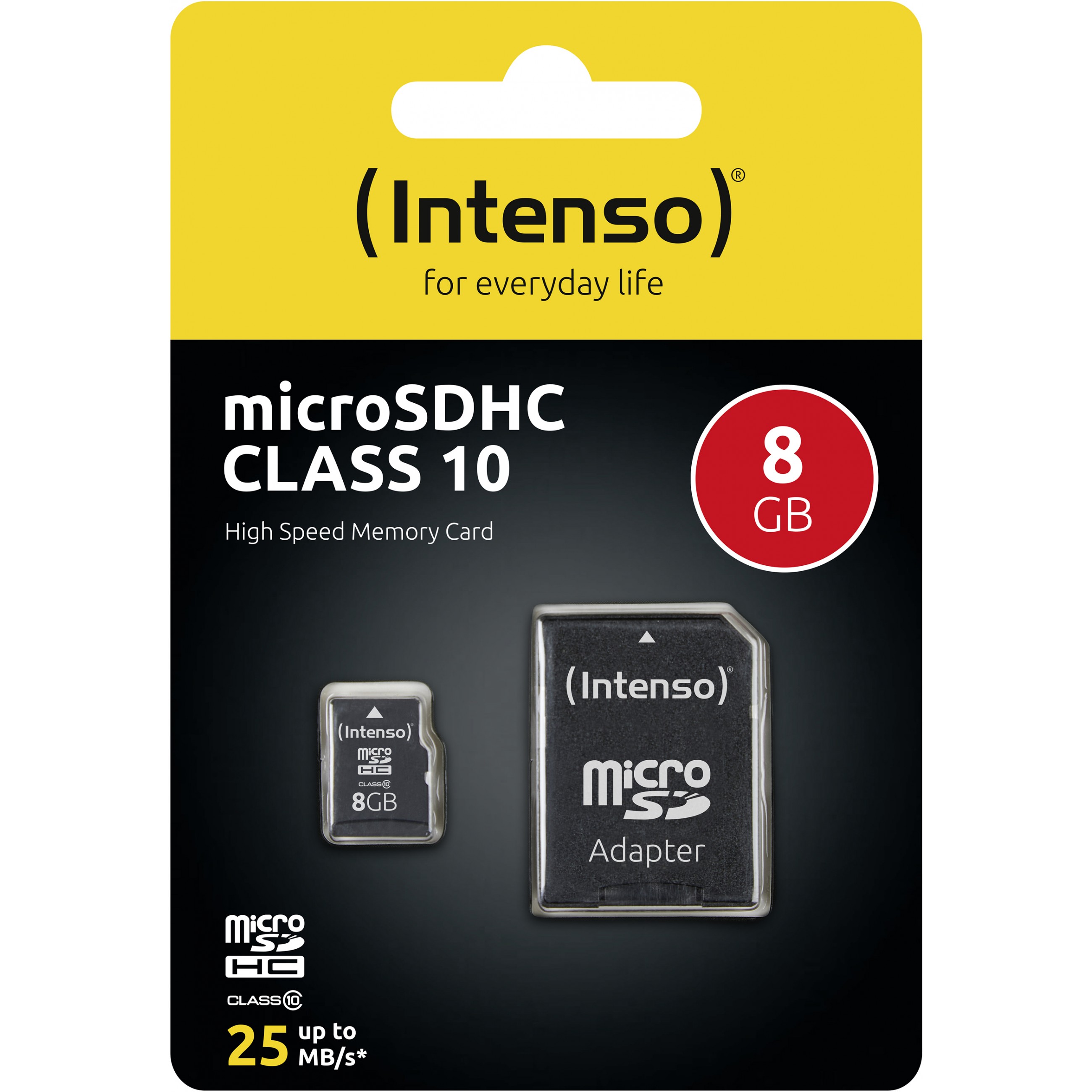 SD MicroSD Card  8GB Intenso Class10 inkl. SD Adapter