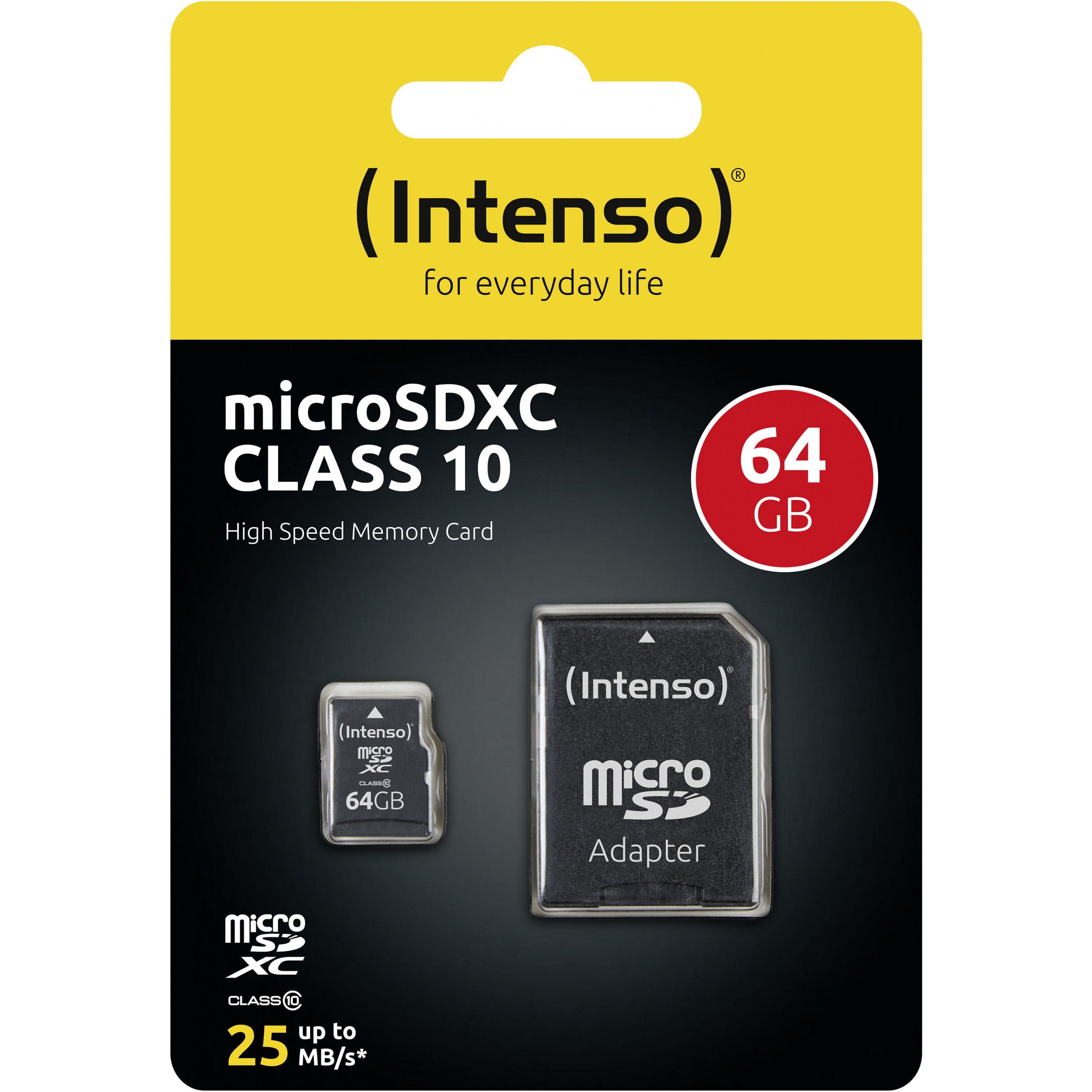 SD MicroSD Card 64GB Intenso SDXC Class10