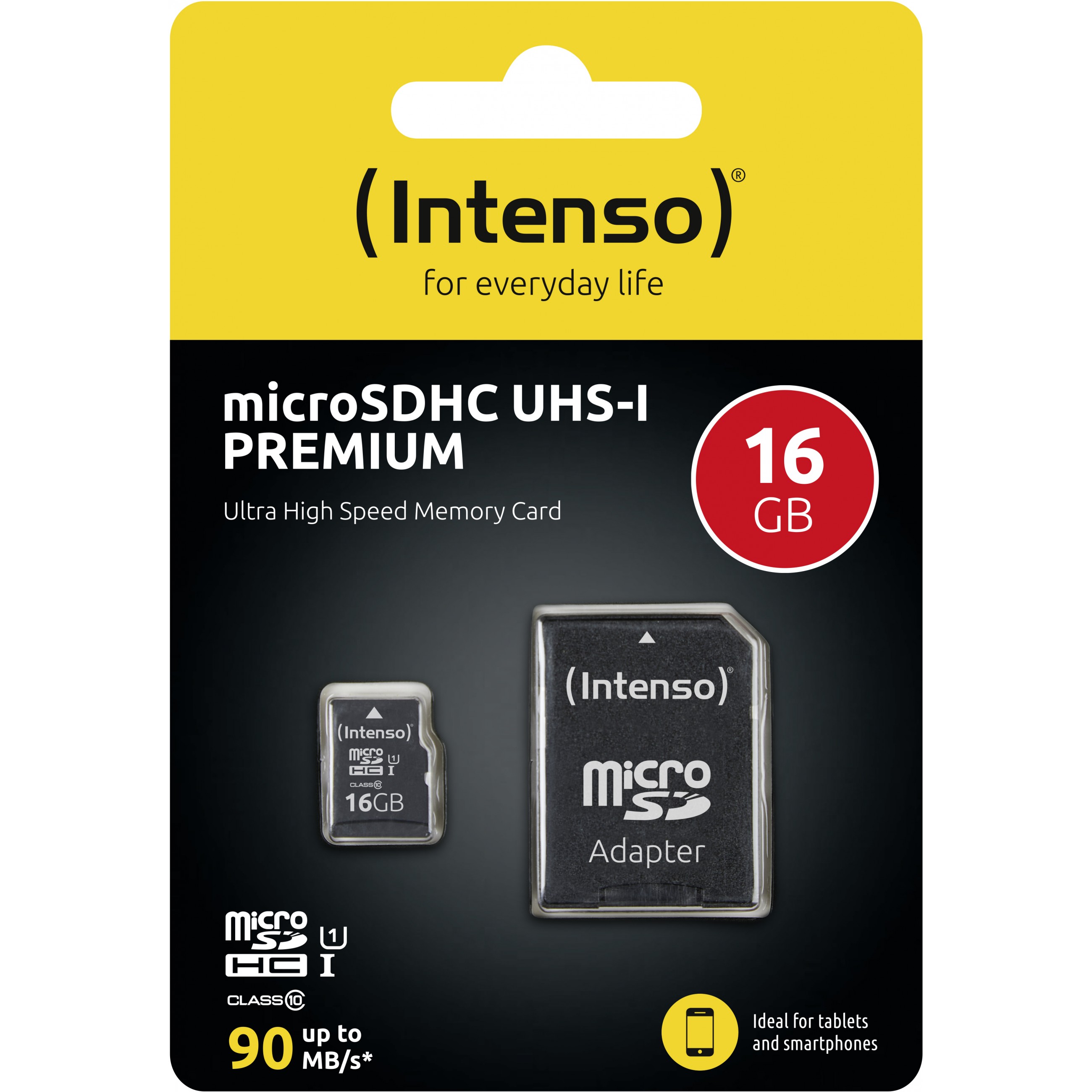 SD MicroSD Card 16GB Intenso SD-HC UHS-I