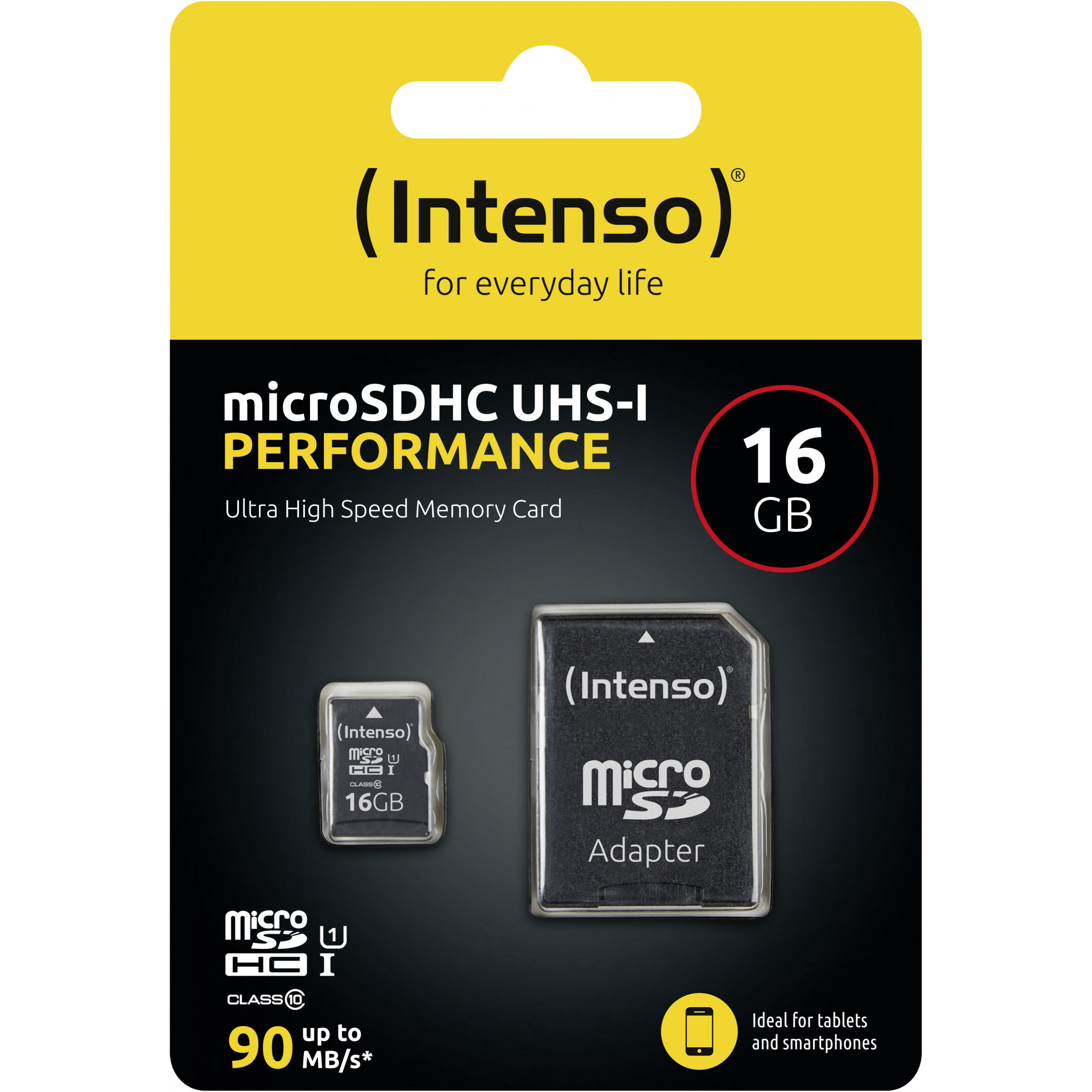 SD MicroSD Card 16GB Intenso SD-HC UHS-I inkl. SD- Adapter retail