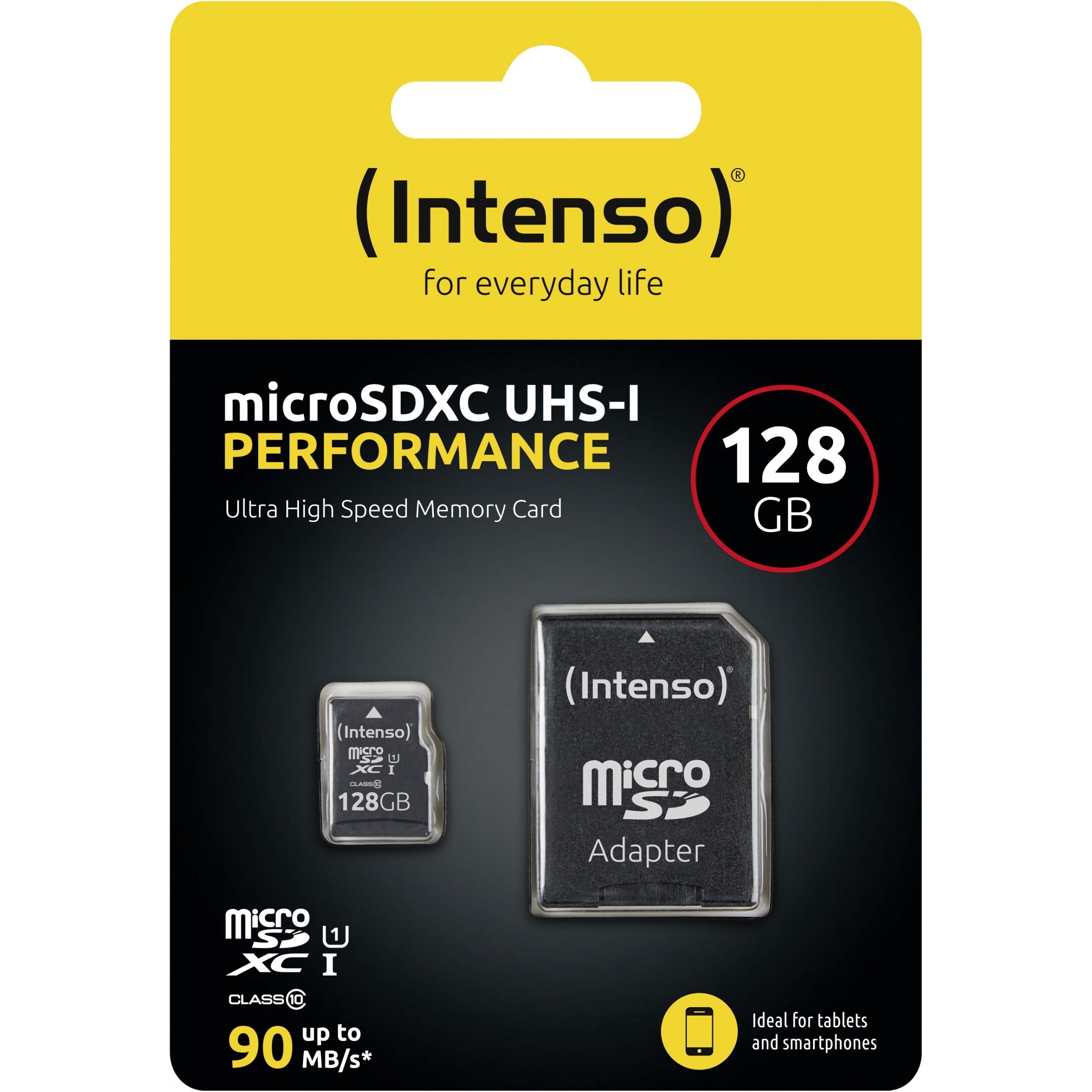 SD MicroSD Card 128GB Intenso SD-HC UHS-I inkl. SD- Adapter retail