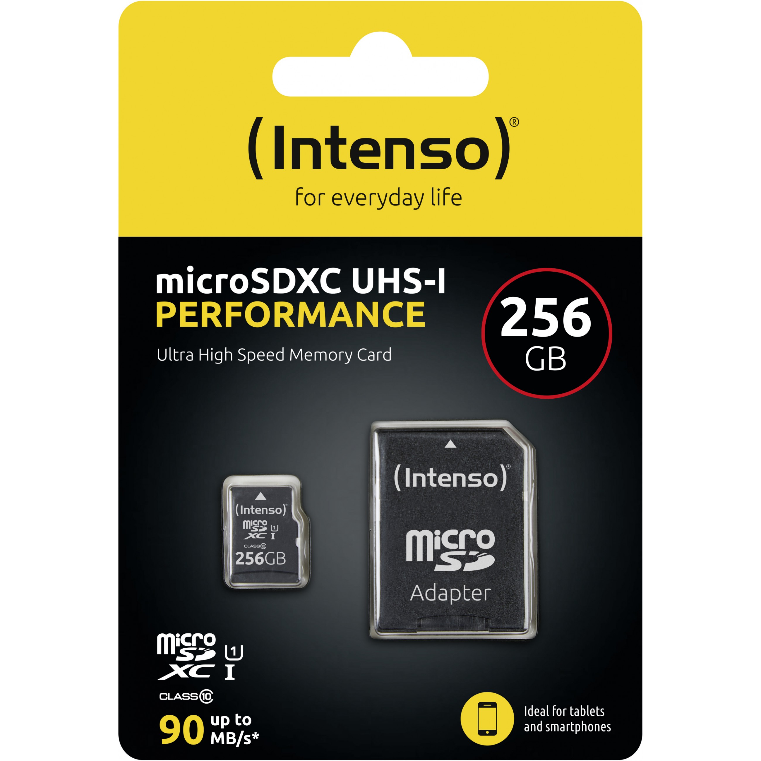 SD MicroSDXC Card 256GB Intenso UHS-I inkl. SD- Adapter retail