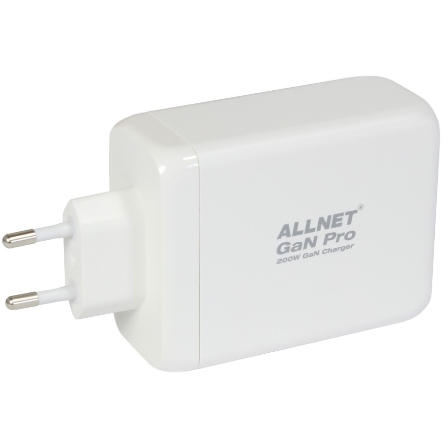Z ALLNET Ersatznetzteil QC USB-C PD GaN Netzteil Power Supply 200 Watt 1x USB Typ-A QC 3x USB Typ-C**EU PLUG**