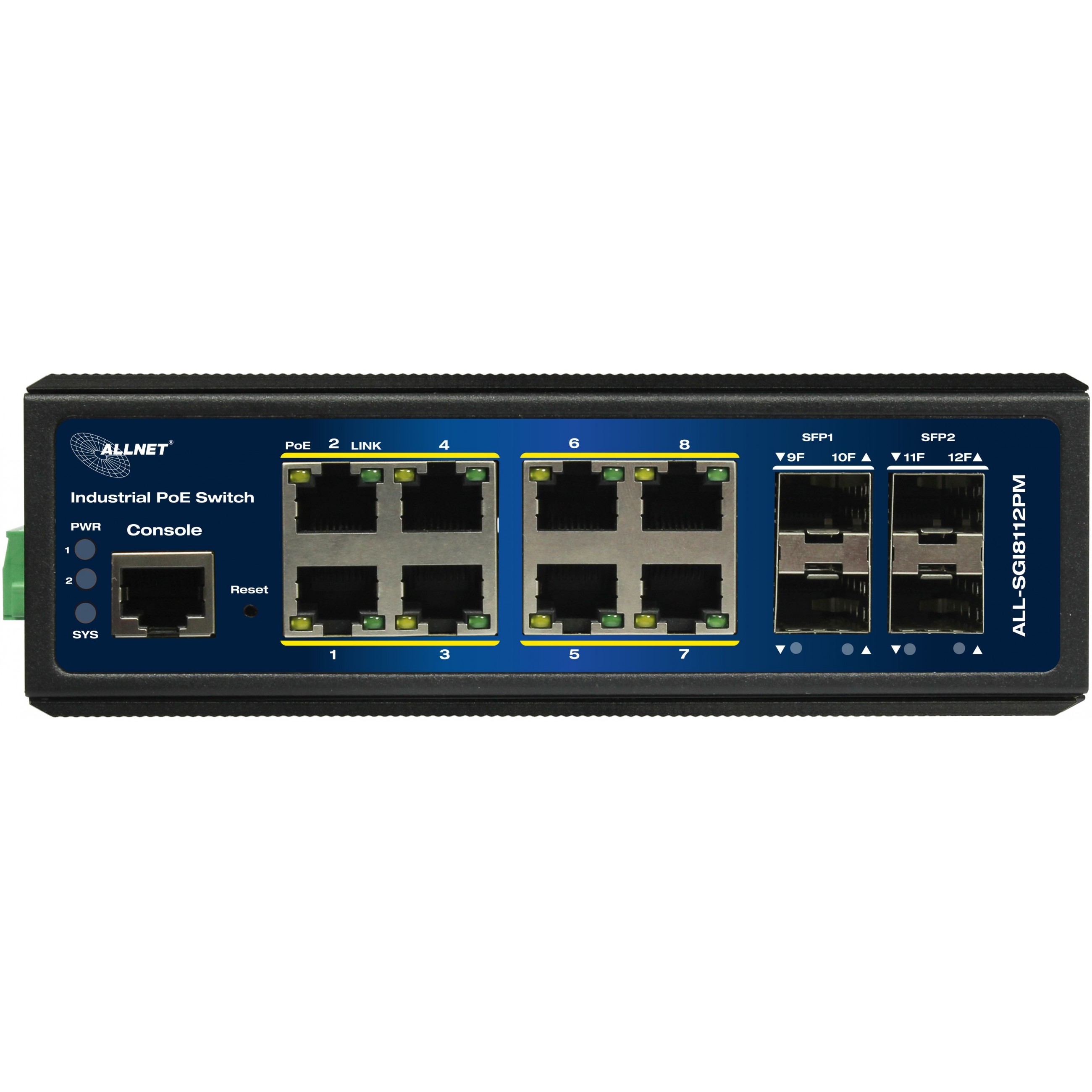 8+4P ALLNET ALL-SGI8112PMJ POE M industrial