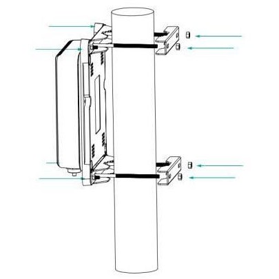 Z ALLNET Switch unmanaged outdoor 3 Port Gigabit 100W zbh. Mast-Montage/Pole-Mount Kit