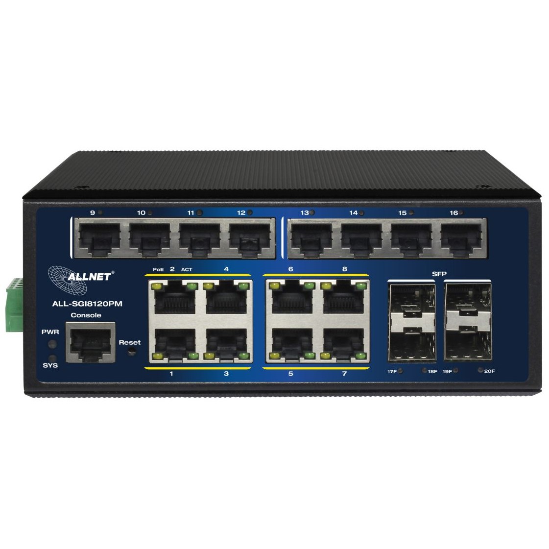 20+4P ALLNET ALL-SGI8120PM POE M industrial