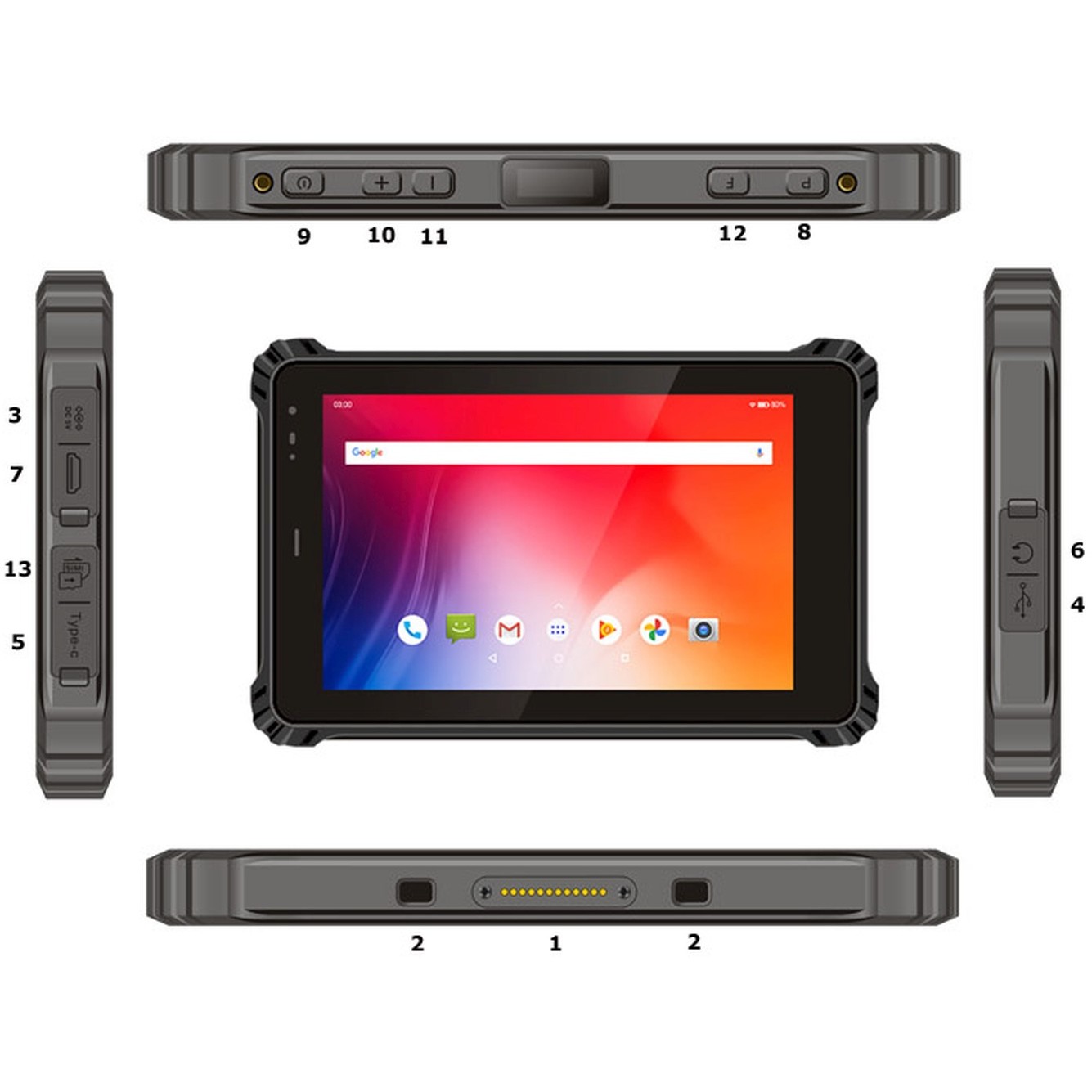 ALLNET Rugged Outdoor Tablet Windows 2D Scanner NFC LTE X-trail-100-Intel-2D