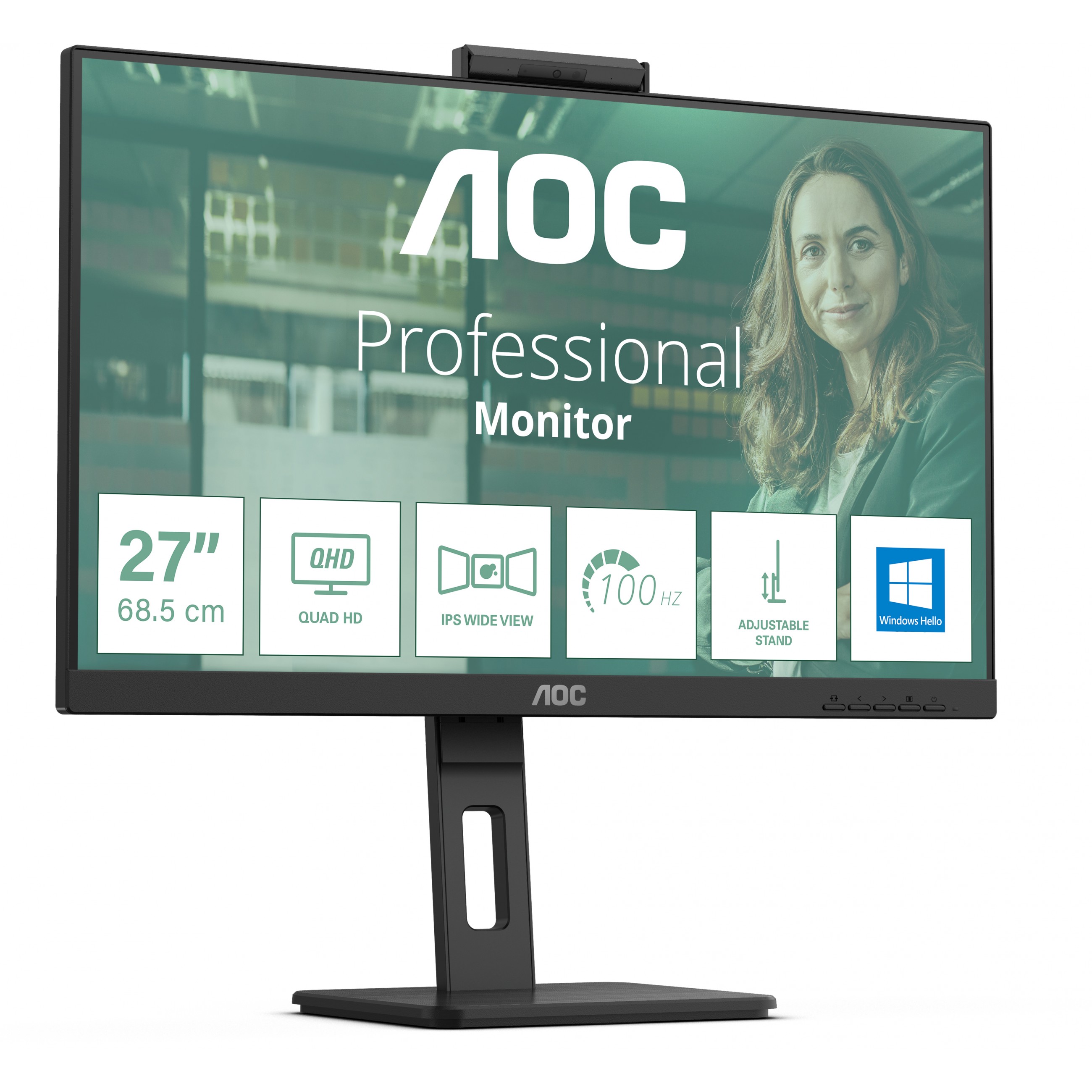 AOC 68,6cm (27)  Q27P3CW   16:09 HDMI+DP+USB-C IPS WebCam retail