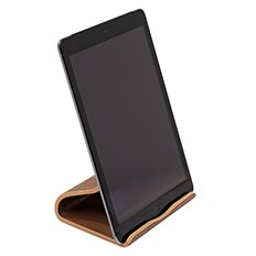 TERRATEC Tabletständer Holzeins braun    Echtholz