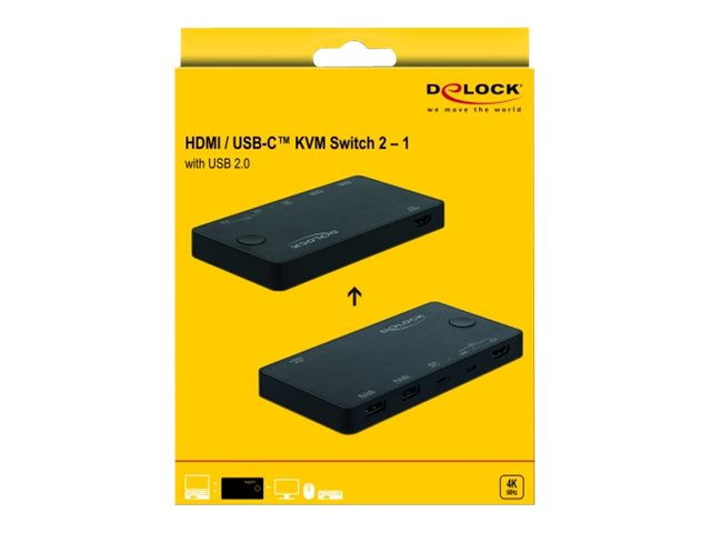 DELOCK Switch KVM HDMI / USB-C 4k 60Hz USB2.0