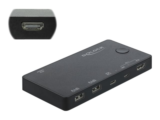 DELOCK Switch KVM HDMI / USB-C 4k 60Hz USB2.0