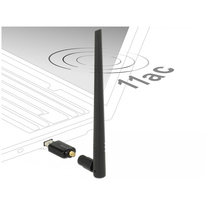 DELOCK WLAN-Stick USB3.0 Dualband 300Mbps + ext. Antenne