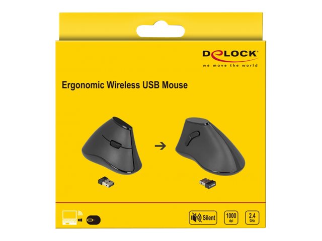 DELOCK Ergonomische 5-Tasten Maus