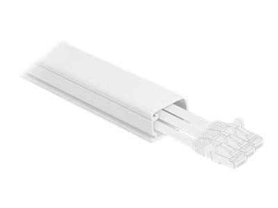 DELOCK Kabelkanal mit Deckel selbstklebend 22x15mm, 1m weiß