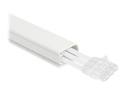 DELOCK Kabelkanal mit Deckel selbstklebend 26x13mm L 1m weiß