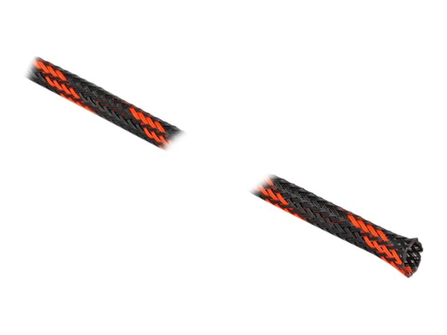 DELOCK Geflechtschlauch dehnbar 2 m x 50 mm schwarz-rot