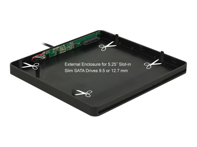 DELOCK externes Gehäuse 5.25 Slot-In Slim SATA 9,5/12,7mm