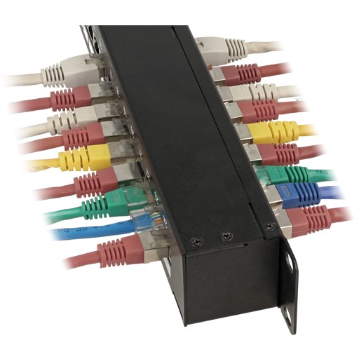 DELOCK 19 Patchpanel 24-Port Cat6 geschirmt schwarz