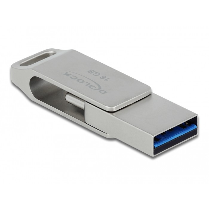 DELOCK USB 3.2 Gen1 USB-C+Typ-A Speicherstick 64 GB - Metall