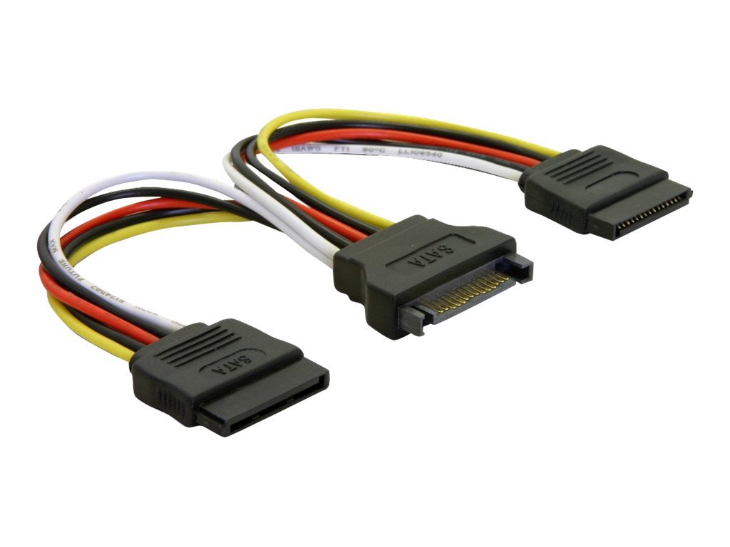 DELOCK Stromkabel SATA 15Pin -> 2x SATA HDD gerade Bu/St
