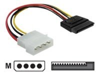 DELOCK Stromkabel SATA 15Pin -> Molex 4Pin Bu/St