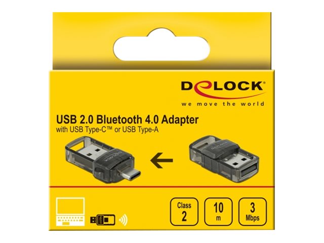 DeLOCK USB 2.0 Bluetooth 4.0 Adapter 2 in 1 USB Type-Câ„¢ or Type-A