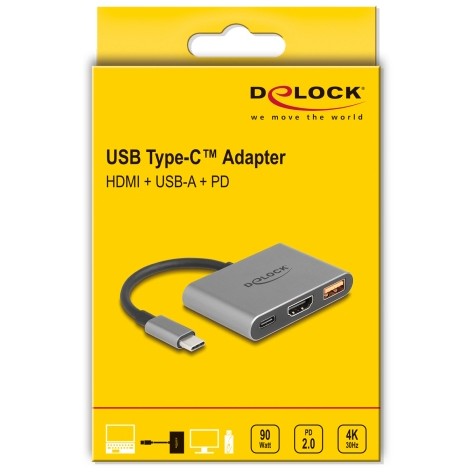DELOCK USB Type-C Adapter zu HDMI 4K 30 Hz mit USB Typ-A