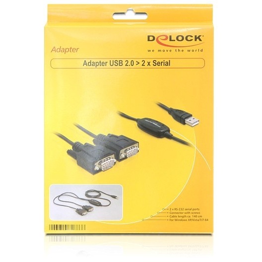 DELOCK USB Kabel A -> 2x D-Sub9 St/St 1.40m