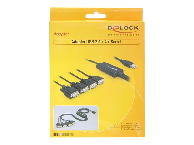 DELOCK USB Kabel A -> 4x D-Sub9 St/St 1.40m