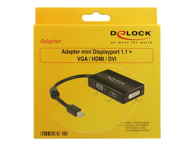 DeLOCK 0.16m DisplayPort/VGA + HDMI + DVI