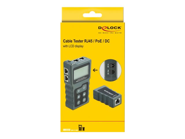 DELOCK LCD Kabeltester RJ45 / PoE / DC