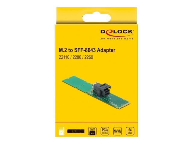 DELOCK Adapter M.2 Key M > SFF-8643 NVMe