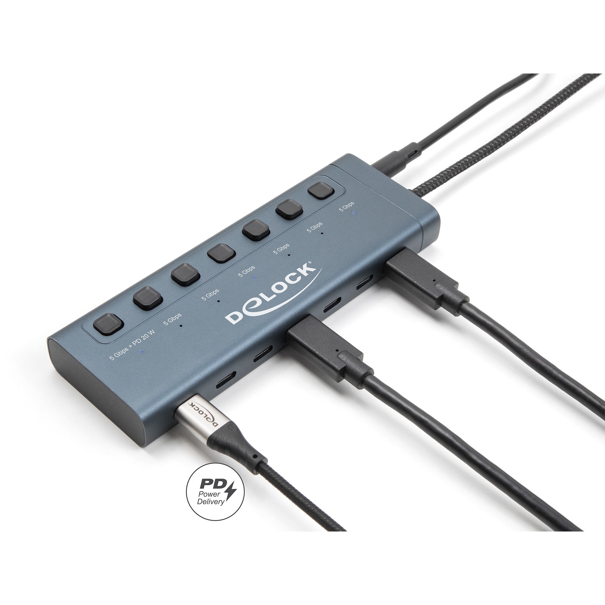 DELOCK USB 5 Gbps Hub mit 7 USB Type-C
