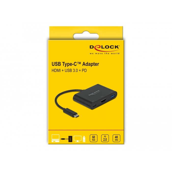 DELOCK USB Type-C Adapter > HDMI 4K 30Hz USB Type-A/C PD