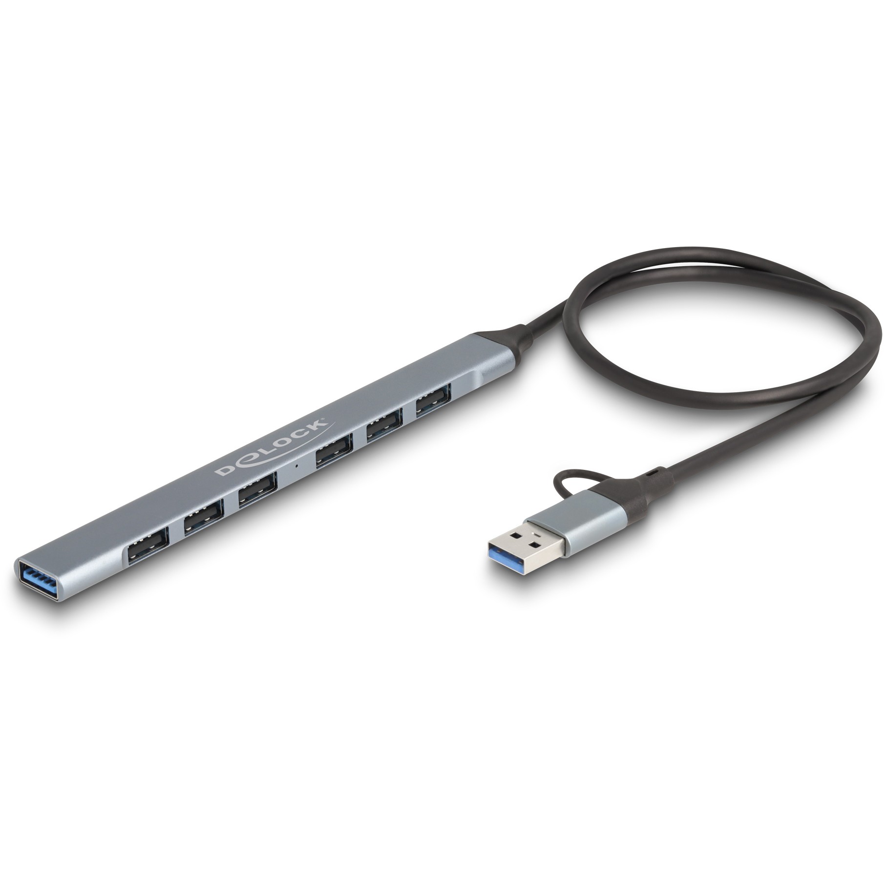 DELOCK 7 Port Slim USB Hub mit USB Type-C oder USB Typ-A
