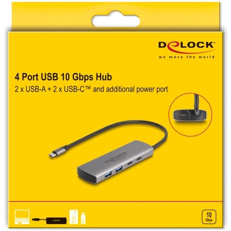 DELOCK USB 10 Gbps 2 Port USB Typ-A + 2