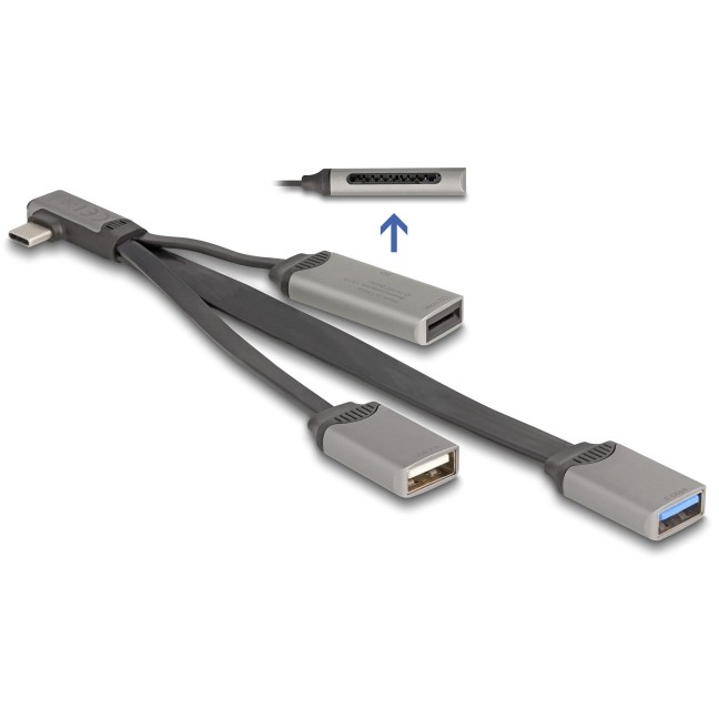 DELOCK 2 Port USB Hub inklusive SD und Micro SD Card Reader