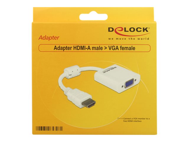 DELOCK HDMI Adapter A -> D-Sub15 St/Bu weiß