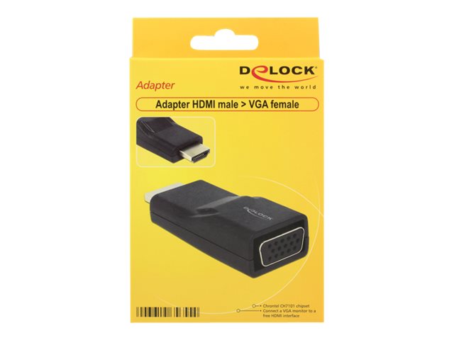 DELOCK HDMI Adapter A -> D-Sub15 St/Bu screwless