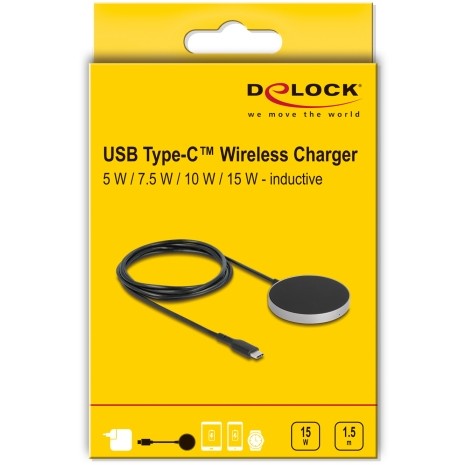 DELOCK Wireless Charger mit 5W / 7,5W / 10W / 15W Ladepad