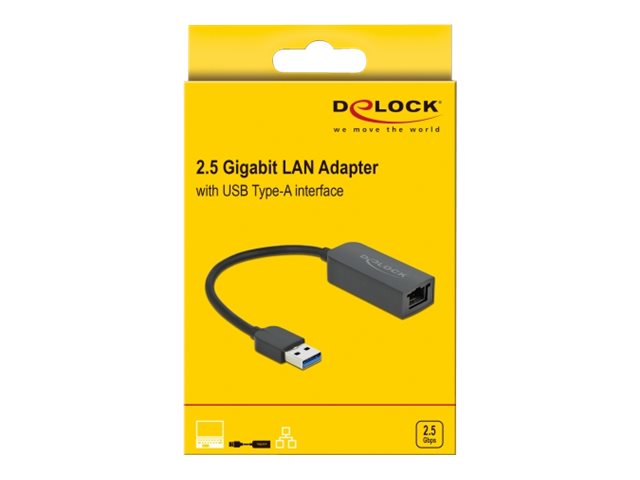 DELOCK Adapter USB Typ-A Stecker zu 2,5 Gigabit LAN kompakt