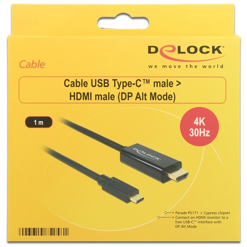 DELOCK Kabel USB Type-C > HDMI 30Hz 1 m