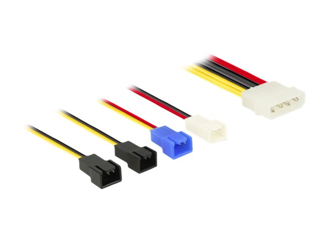 DELOCK Stromkabel Molex 4Pin -> 4x 2Pin Lüfter St/St 0.20m