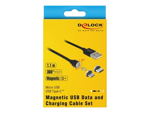 DELOCK Lade-/Datenkabelset magnetisch USB > Micro-B/USB-C
