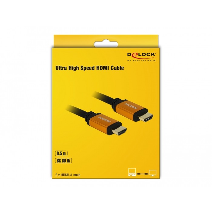 DELOCK HDMI Kabel 48 Gbps 8K 60Hz 0,5m